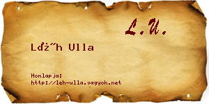 Léh Ulla névjegykártya